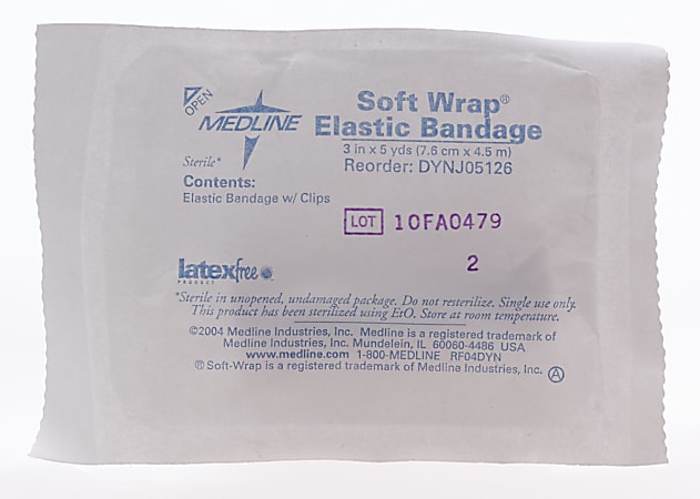 Medline Soft-Wrap Sterile Elastic Bandages, 3" x 5 Yd., Tan, Pack Of 20