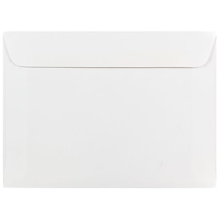 JAM Paper® Booklet Envelopes, 5 1/2" x 7 1/2", Gummed Seal, White, Pack Of 25