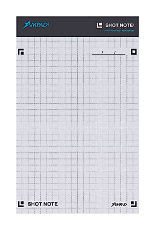Ampad® Shot Note Writing Pad, Graph, 5" x 8", White