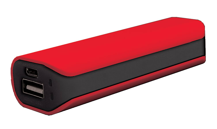 Wireless Gear™ Portable Power Bank With 1800mAh Battery, Red