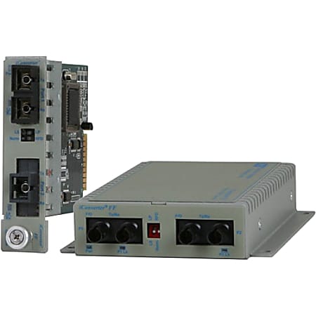 Omnitron Systems Multimode to Single-Mode Managed Fiber Converter - 2 x SC Ports - OC-3 - 18.64 Mile - Wall Mountable, Desktop