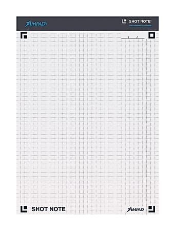 Ampad® Shot Note Writing Pad, Quad, 8 1/2" x 11 3/4", White