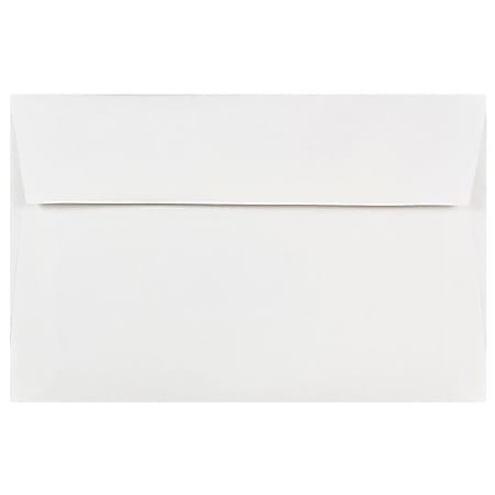 JAM Paper® Booklet Invitation Envelopes, A9, Gummed Seal, White, Pack Of 25