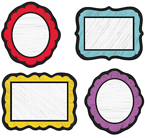 Carson-Dellosa Colorful Chalkboard Cut-Outs, 6" x 6 1/2", Multicolor, Grades Pre-K-8, Pack Of 36