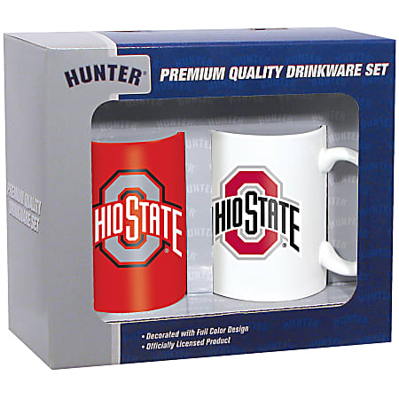 Hunter® NCAA Ceramic Mug Set, 11 Oz, Ohio State Buckeyes, Pack Of 2