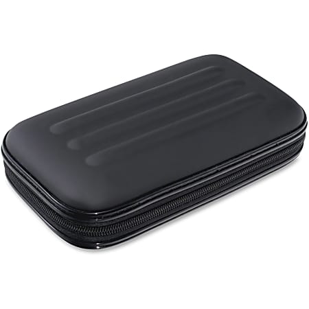 Advantus Large Soft-Sided Pencil Case - External Dimensions: 2"x 8.8" Depth x 5.3" - Zipper Closure - Fabric - Black -  - 67000