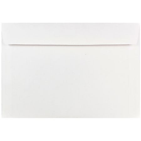 JAM Paper® Booklet Envelopes, 7" x 10", Gummed Seal, White, Pack Of 25
