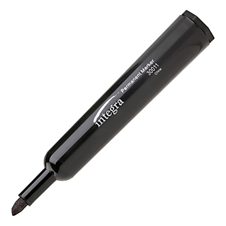 Integra Permanent Chisel Markers, Point Style, Black, Pack Of 12