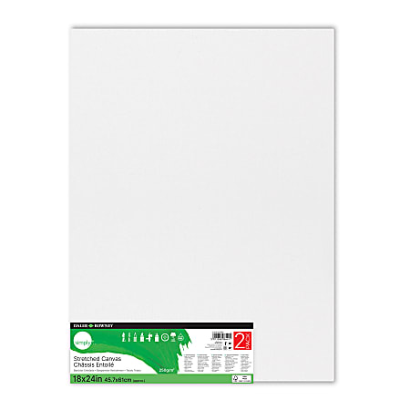 Daler-Rowney Simply Stretched Canvases, 24”H x 18”W x 3/8”D, White, Pack Of 2 Canvases