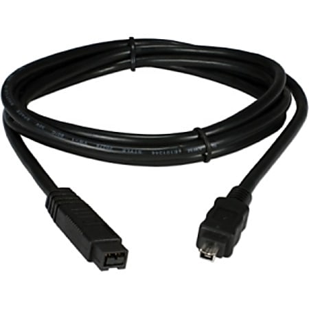 QVS 3ft IEEE1394b FireWire800/i.Link 9Pin to 4Pin A/V Black Cable