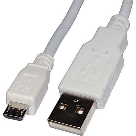 4XEM Micro USB Cable - 3 ft USB Data Transfer Cable for Cellular Phone, Digital Text Reader - First End: 1 x USB 2.0 Type A - Male - Second End: 1 x Micro USB 2.0 Type B - Male - White