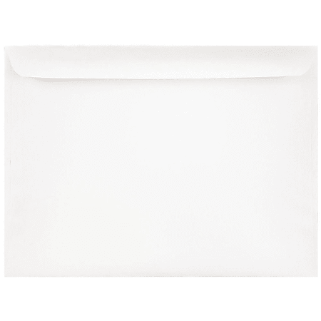 JAM Paper® Booklet Envelopes, 9" x 12", Gummed Seal, White, Pack Of 25