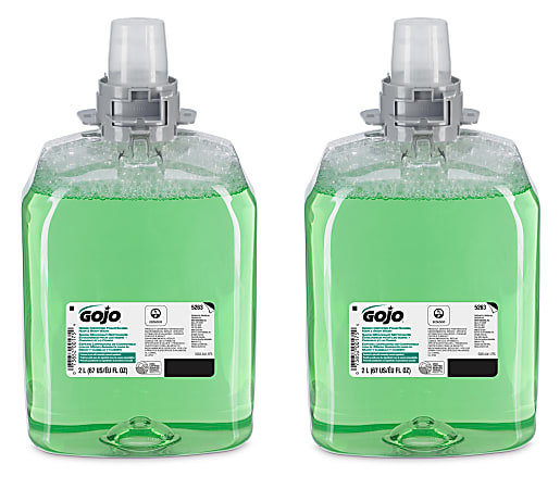 GOJO® Melon Foam Hair & Body Wash Soap, Cucumber Melon Scent, 67.6 Oz, Carton Of 2 Bottles