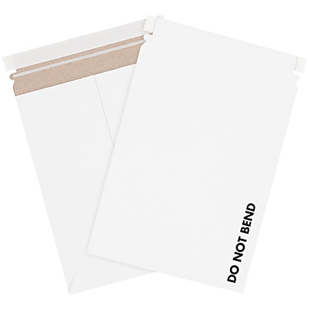 Office Depot® Brand 9 x 11-1/2" Stay flats Do Not Bend Mailers, White, Case Of 100 Mailers