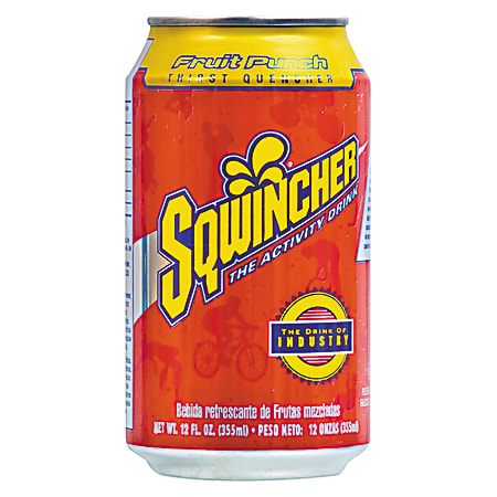 Sqwincher Ready-To-Drink Electrolyte Replenishment, Fruit Punch, 12 Oz Can, 24 Per Case