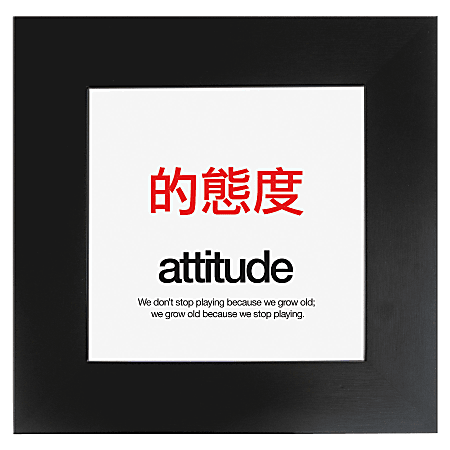 Seco Motivational Print, Attitude, 20"H x 20"W, Black