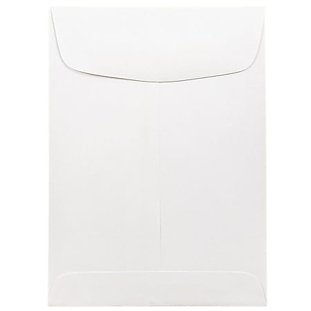 JAM Paper® Open-End 5 1/2" x 7 1/2" Catalog Envelopes, Gummed Seal, White, Pack Of 25