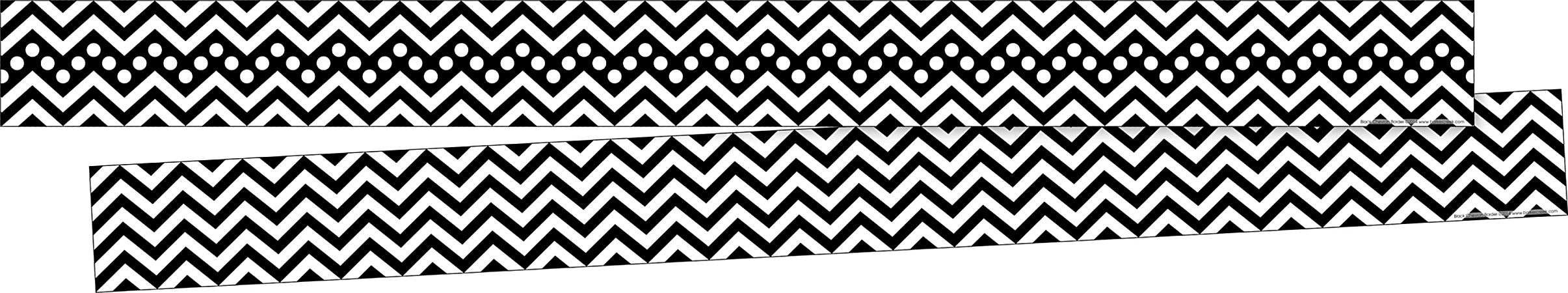 Barker Creek Double-Sided Straight-Edge Border Strips, 3" x 35", Chevron Black, Pack Of 12