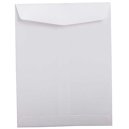JAM Paper® Open-End 8 3/4" x 11 1/4" Catalog Envelopes, Gummed Seal, White, Pack Of 25