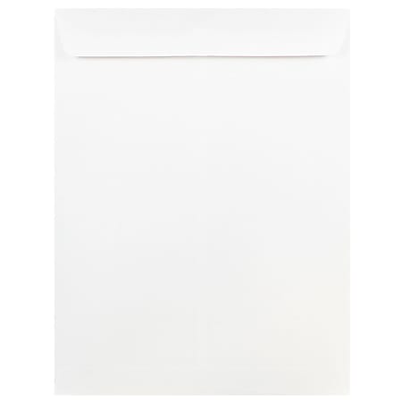 JAM Paper® Open-End 9" x 12" Catalog Envelopes, Gummed Seal, White, Pack Of 25