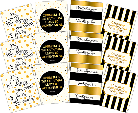 Barker Creek Art Prints, 8" x 10", Gold Collection, Set Of 12 Prints