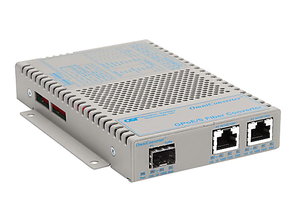 Omnitron OmniConverter GPoE/S - Fiber media converter - GigE - 10Base-T, 100Base-TX, 1000Base-T, 1000Base-X, 100Base-X - RJ-45 / SFP (mini-GBIC)