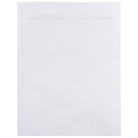 JAM Paper® Open-End 12" x 15 1/2" Catalog Envelopes, Gummed Seal, White, Pack Of 25
