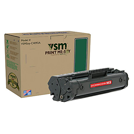 VSM Imaging Supplies VSMSOY-C4092A Remanufactured Soy-Based Black Toner Cartridge Replacement For HP C4092A