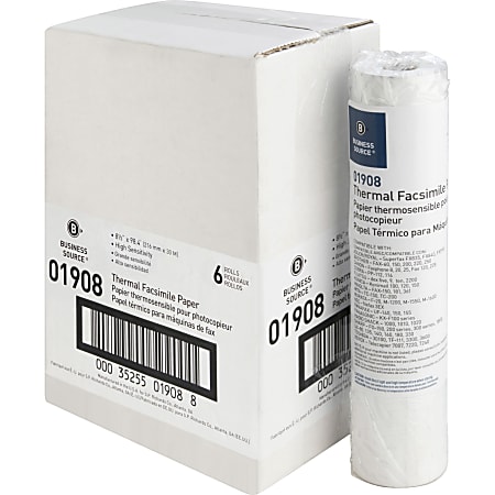 Business Source Thermal Fax Paper Rolls - 8 1/2 Business Source Thermal Fax Paper Rolls - 8 1/2