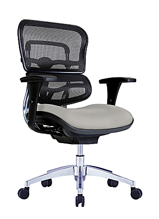 WorkPro® 12000 Series Ergonomic Mesh/Antimicrobial Vinyl Mid-Back Chair, Gray/Black, BIFMA Compliant
