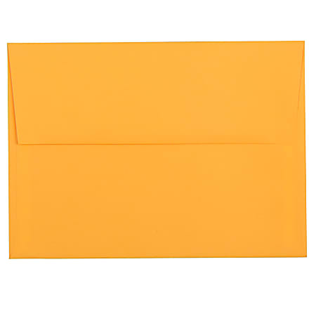 JAM Paper® Booklet Invitation Envelopes, A7, Gummed Seal, Orange, Pack Of 25
