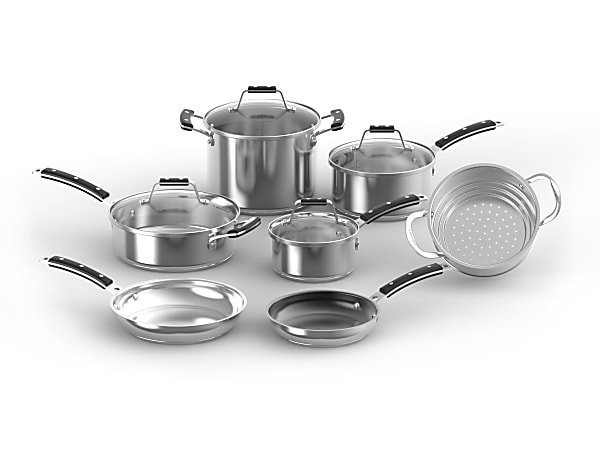 Cuisinart Heritage 11-Piece Stainless Steel Cookware Set, Silver