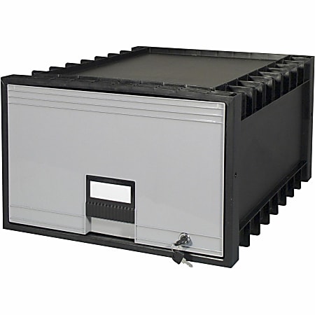 Storex Archive Storage Box - External Dimensions: 18.3" x 11.5"x 24.4" - Heavy Duty - Stackable - Black, Gray -  - 61402U01C