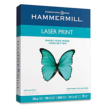 Hammermill® Pro Multi-Use Printer & Copy Paper, White, Letter (8.5" x 11"), 500 Sheets Per Ream, 28 Lb, 98 Brightness