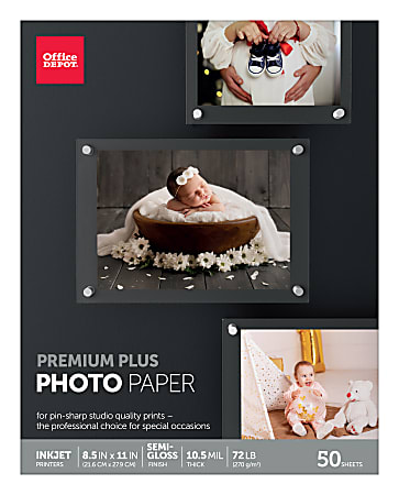 Office Depot® Brand Premium Plus Photo Paper, Semi-Gloss,