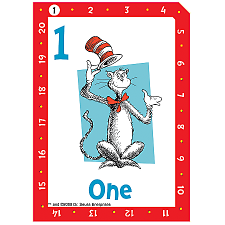 Eureka Jumbo Flash Cards, Dr. Seuss Numbers, Pack Of 20