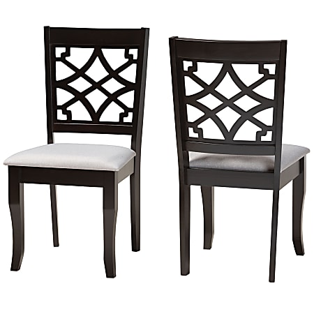 Baxton Studio Mael Dining Chairs, Gray/Dark Brown, Set