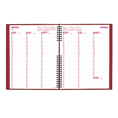 Brownline® CoilPro™ Hardcover Weekly Planner, 8 1/2" x 11", 50% Recycled, Red, January–December 2015