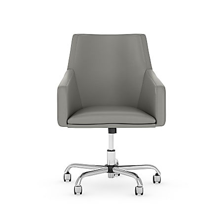 Bush Business Furniture London Mid-Back Box Chair, Light Gray, Premium Installation