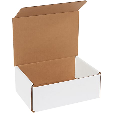 Partners Brand Corrugated Mailers 8" x 6" x 3", White, Bundle of 50