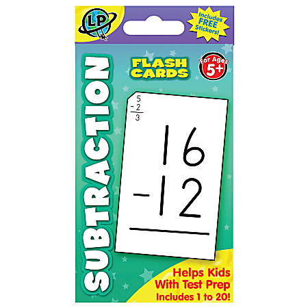 Learning Playground Flash Cards, Subtraction, Pack Of 55