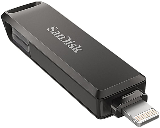 SanDisk® iXpand® Flash Drive Luxe For iPhone and USB Type-C Devices, 256GB, Gunmetal