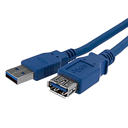 StarTech.com 1m Blue SuperSpeed USB 3.0 Extension Cable A to A - M/F - 3.28 ft USB Data Transfer Cable - First End: 1 x Type A Male USB - Second End: 1 x Type A Female USB - 5 Gbit/s