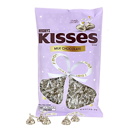 Hershey's® Wedding I Do Kisses, 48 Oz Bag, Gold/Silver