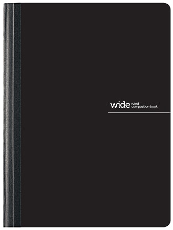 Office Depot® Brand Poly Composition Book, 7-1/2" x 9-3/4", Wide Ruled, 80 Sheets, Black