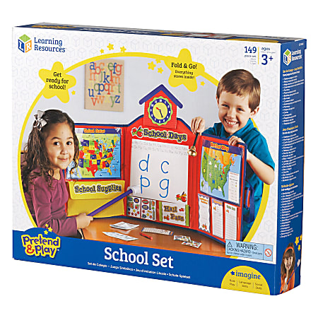 Learning Resources Pretend Play School Set With U.S. Map Grades