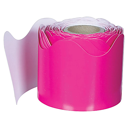 Carson Dellosa Education Plain Continuous-roll Scalloped Border - (Scalloped) Shape - 2" Height x 2.25" Width x 432" Length - Hot Pink - 1 Roll