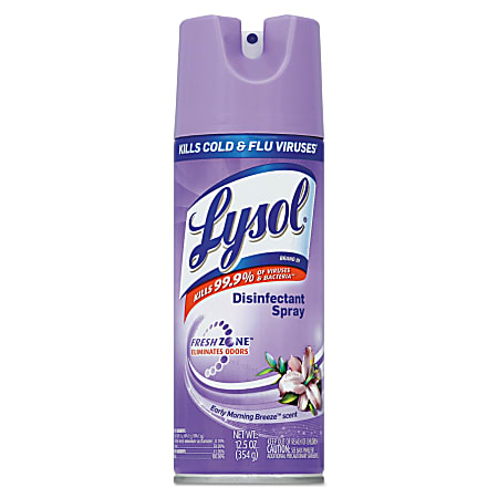 Lysol® Disinfectant Spray, Early Morning Breeze Scent, 12.5 Oz Bottle, Case Of 12