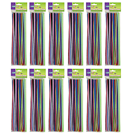 Creativity Street Regular Stems, Assorted Colors, 100 Stems Per Pack, Set Of 12 Packs