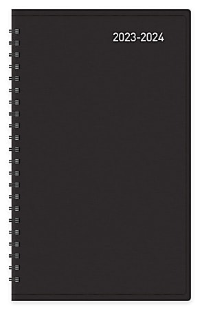 2023-2024 Office Depot® Brand 14-Month Daily Academic Planner, 5" x 8", 30% Recycled, Black, July 2023 To August 2024